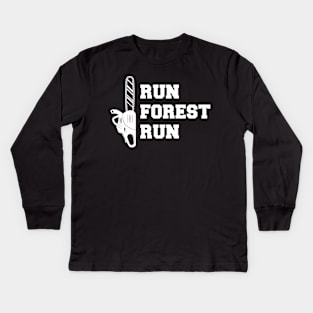 Lumberjack - Run Forest Run w Kids Long Sleeve T-Shirt